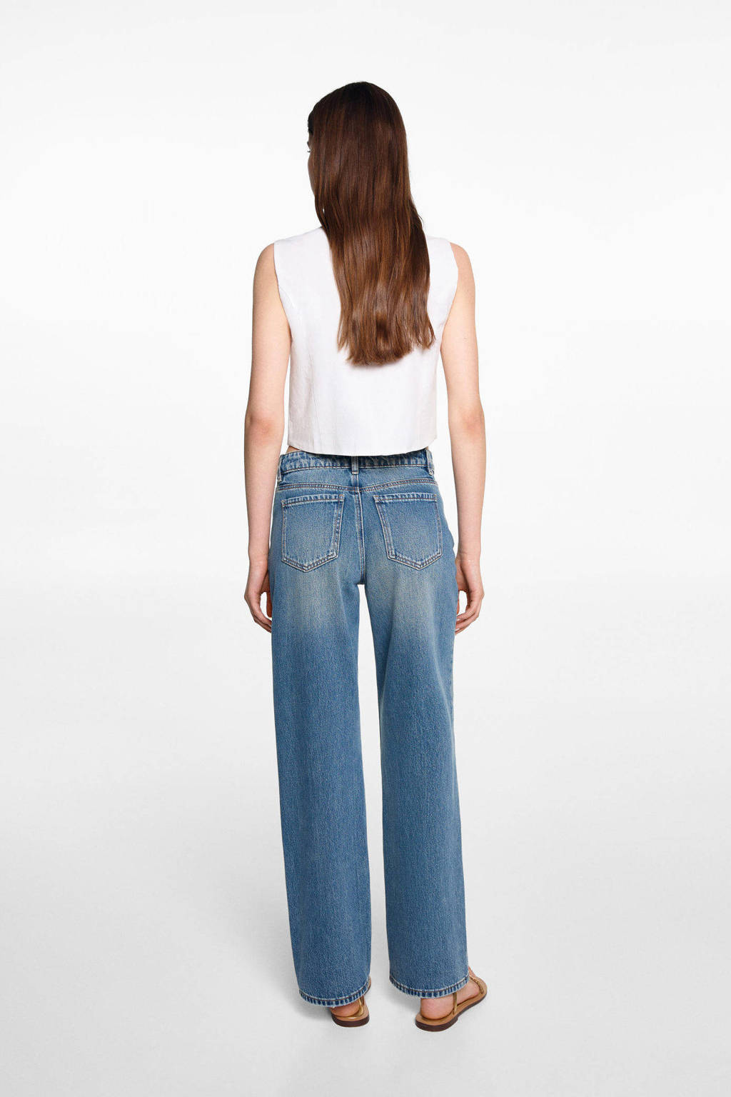 MANGO TEEN straight leg jeans changeant blauw
