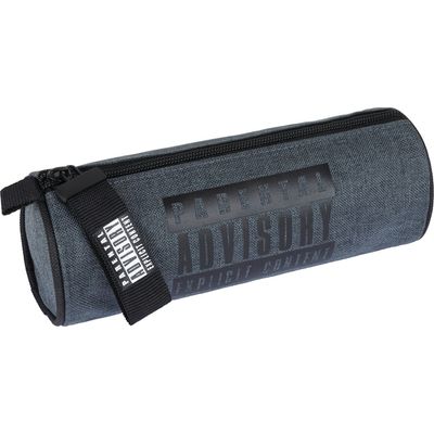 Trousse ronde Parental Advisory - 1 compartiment - gris chine - Oberthur