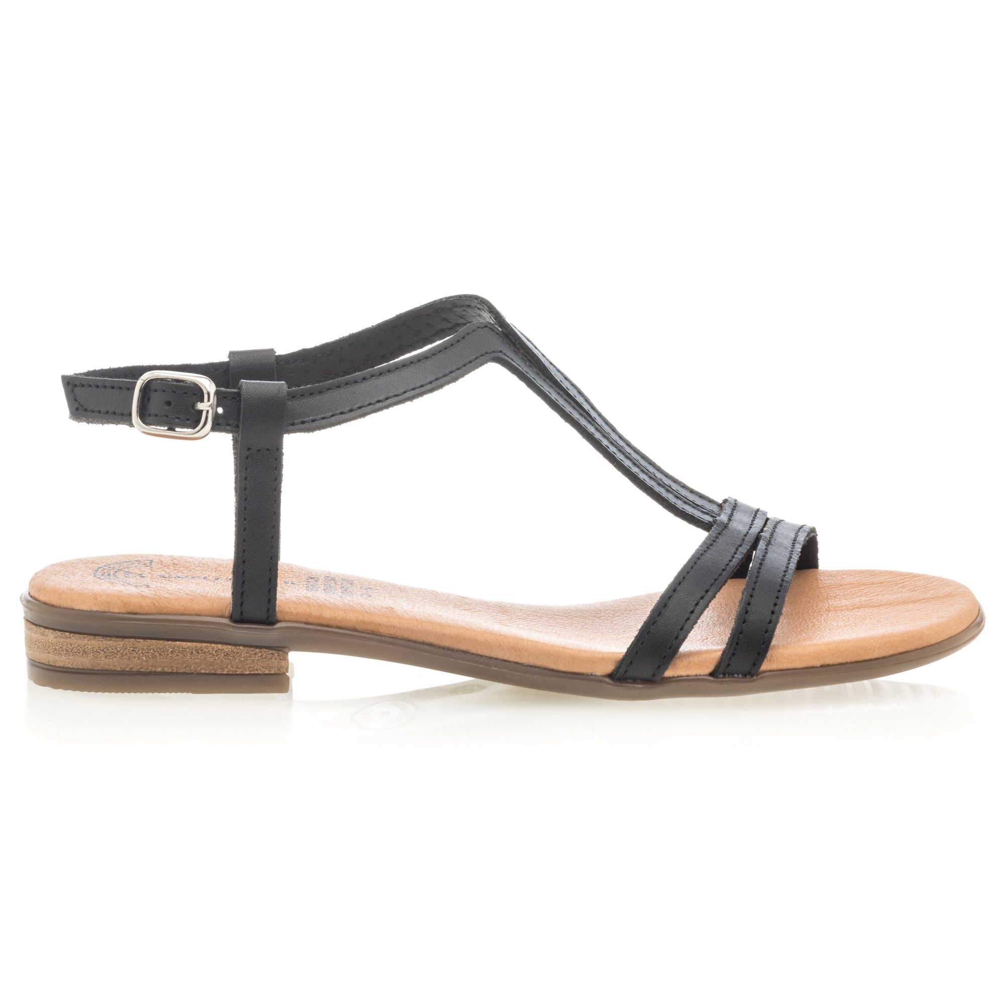 Sandales Femme en cuir noir