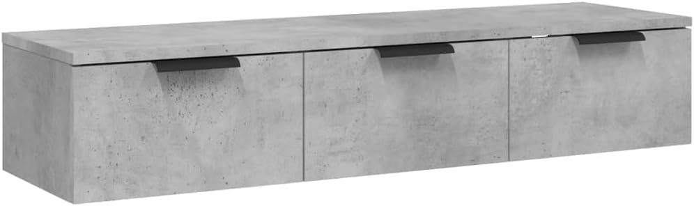vidaXL Wandschrank TV Schrank Hängeschrank Fernsehschrank Lowboard Fernsehtisch HiFi TV Möbel Wohnzimmer Betongrau 102x30x20cm Holzwerkstoff