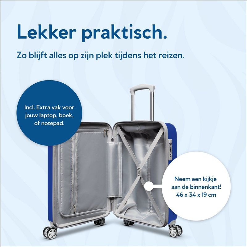 Suitsuit - Kofferset - Handbagage en Reiskoffer - Zwart - ABS - 5 Jaar Garantie