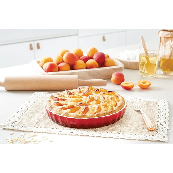 Moule à tarte en céramique 24 cm rouge Mathon