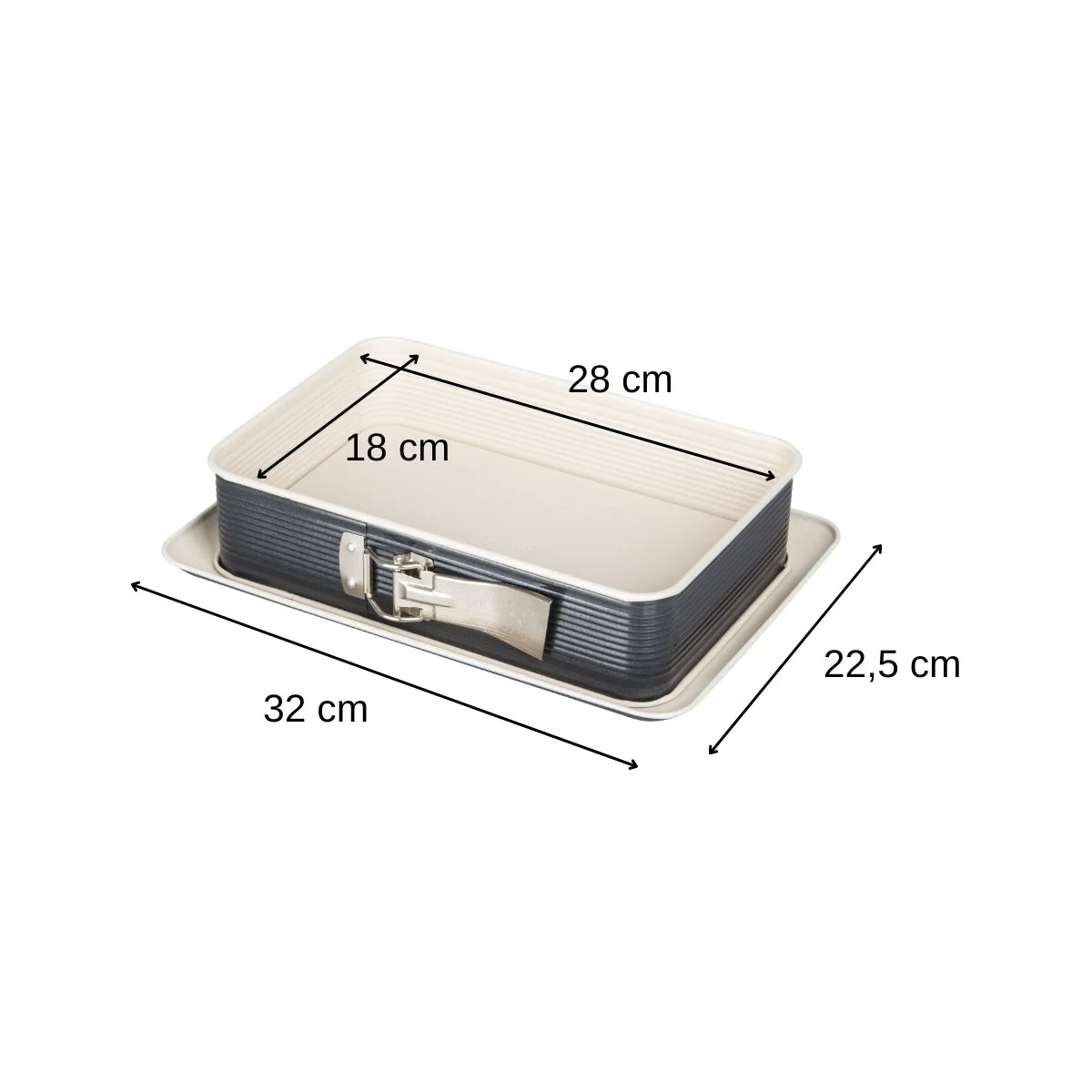 Moule à charnière rectangulaire 28 x 18 cm crème noir Smart Pastry Zen