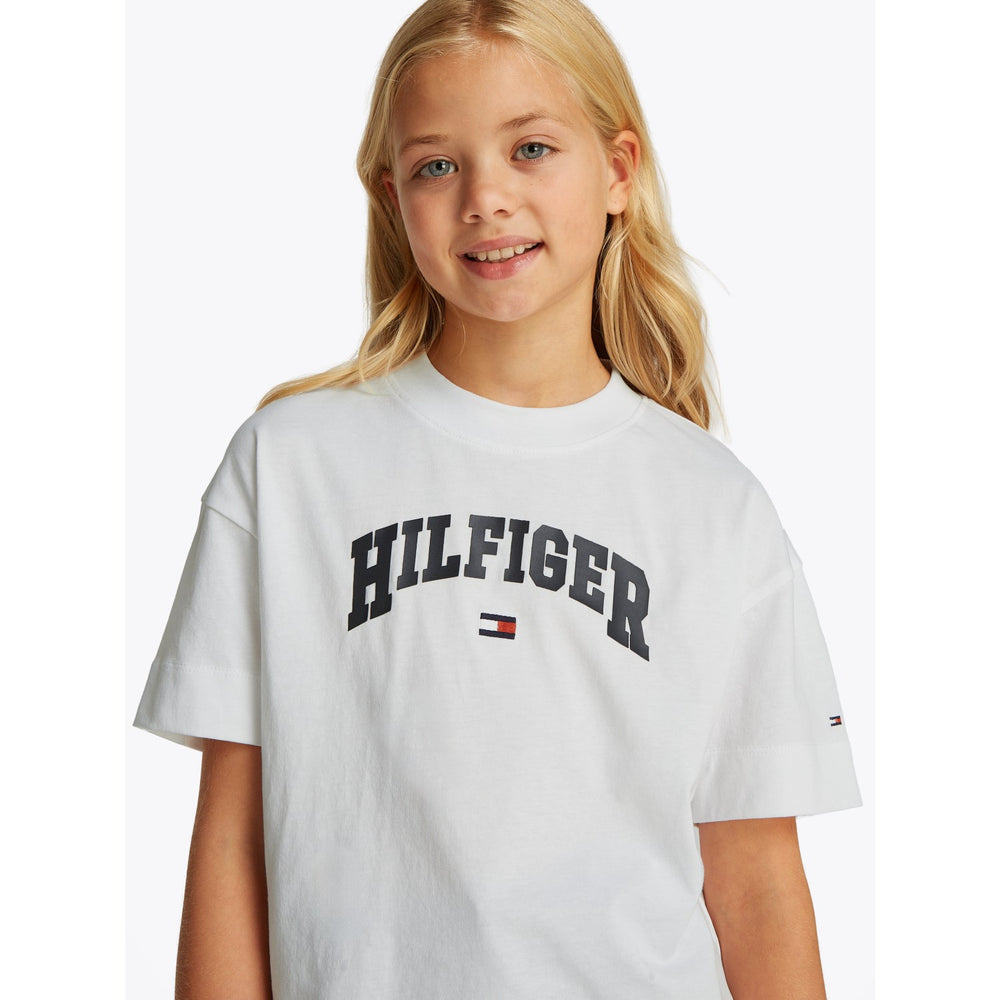 Køb Tommy Hilfiger White Melange Varsity Archive T-Shirt
