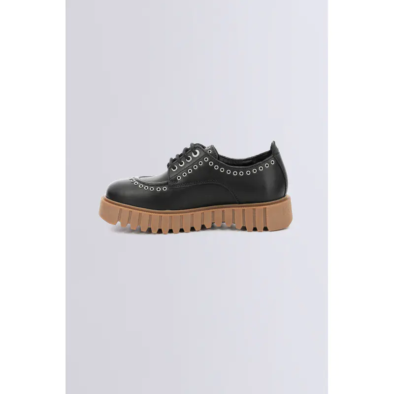 KICK FAMOUS NOIR DERBIES Cuir Femme