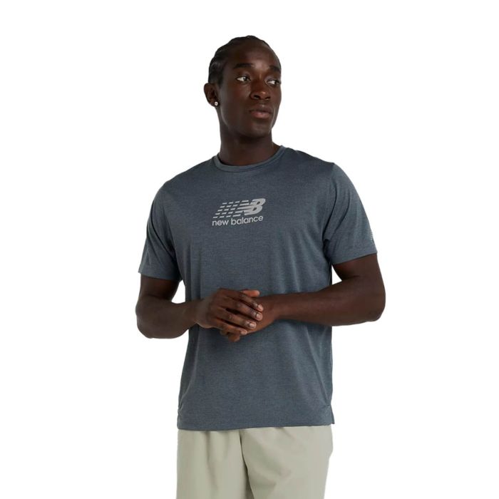 New Balance Herre T-shirts Athletics Reflective Graphic SS Tee Grå