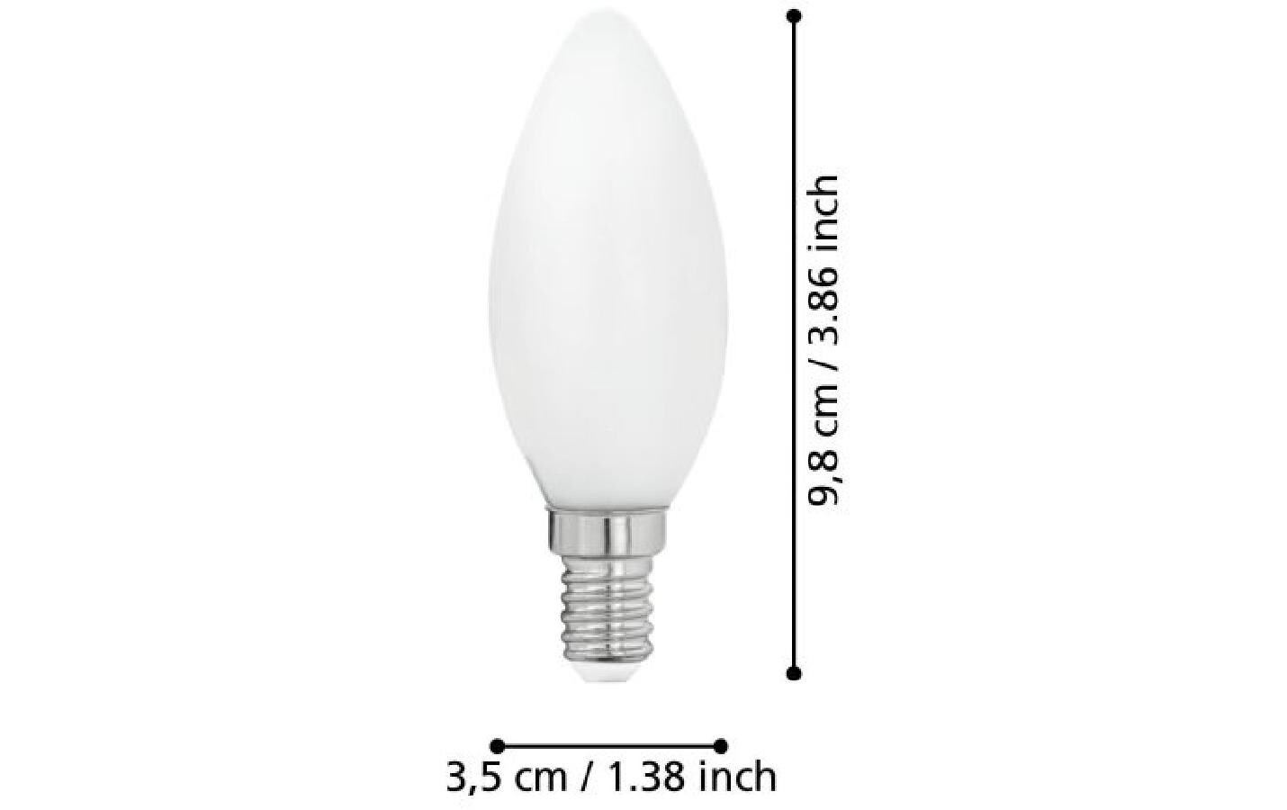 Lampe 4 W E14 WarmweissLED-Leuchtmittel mit weissem Glas