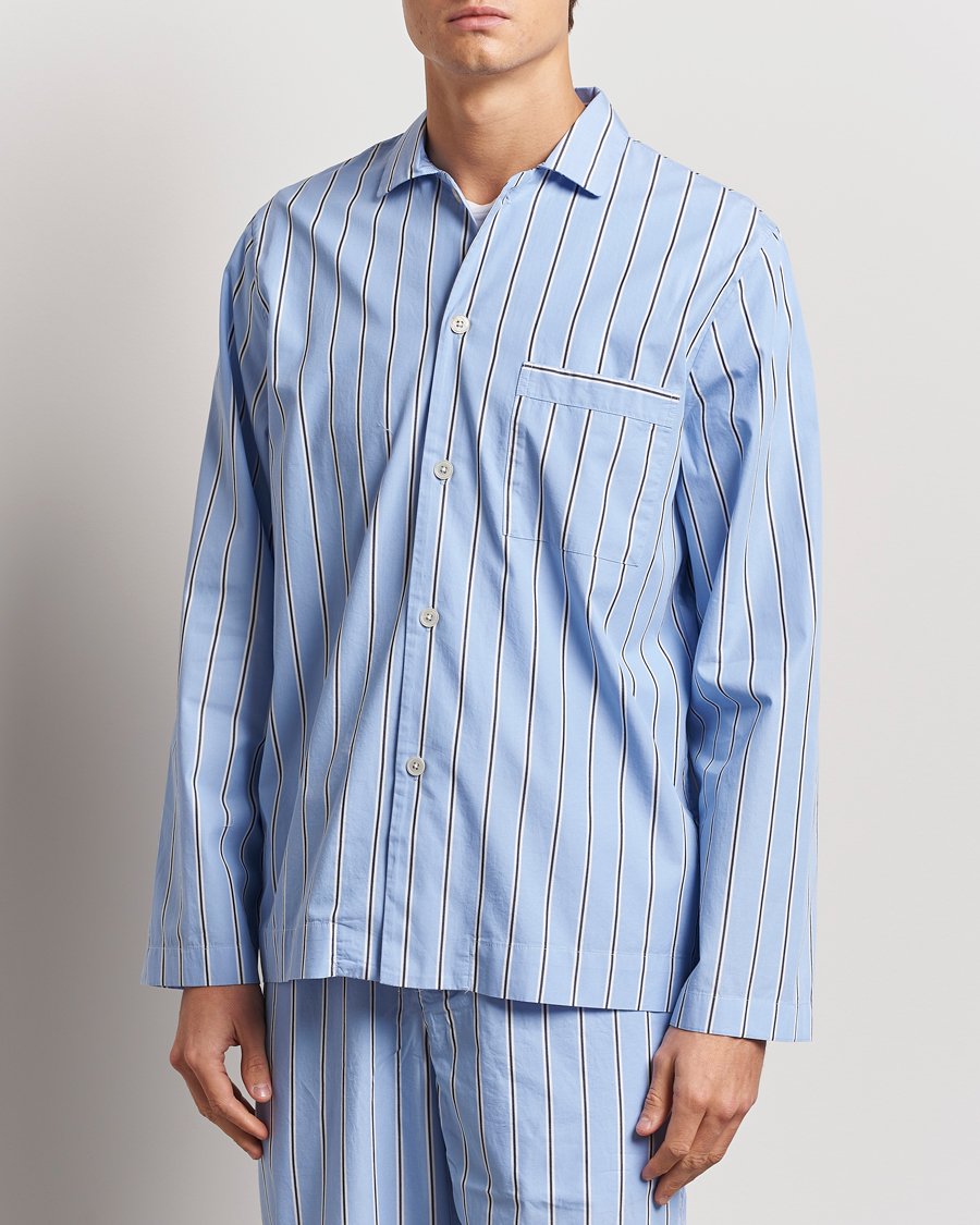 Tekla Poplin Pyjama Shirt Basset Stripes