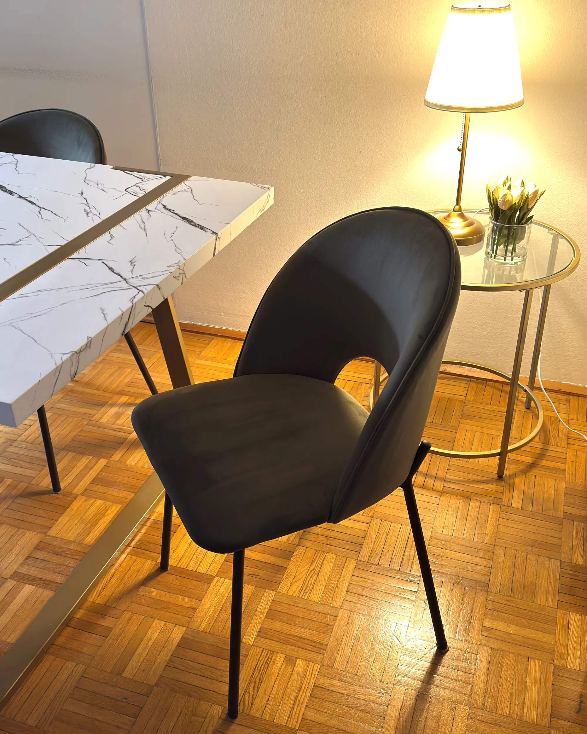 Set van 2 eetkamerstoelen COVELO Fluweel Donkergroen