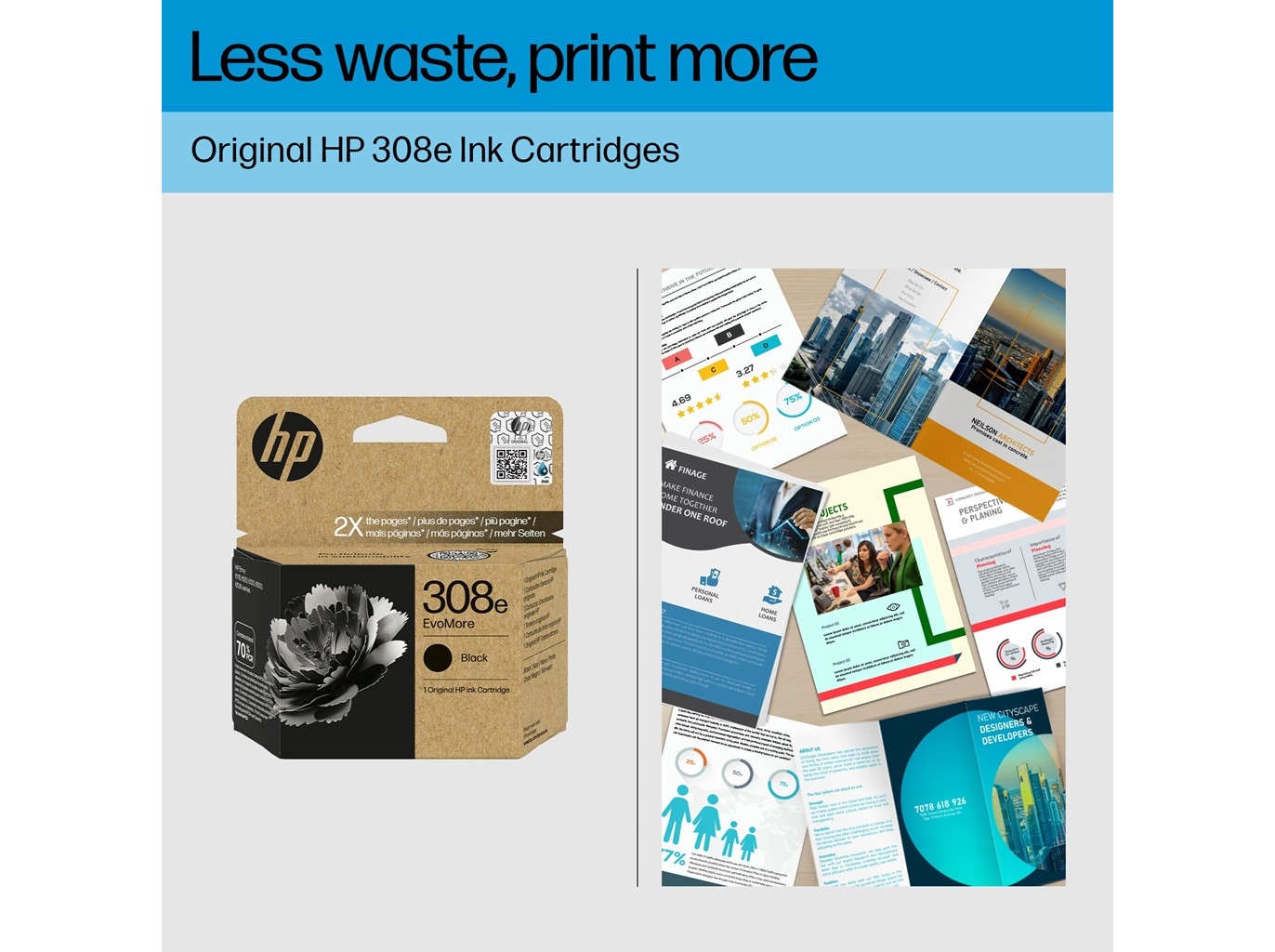 TINTEIRO PRETO HP 308E EVOMORE BK 7FP22UE#SE1