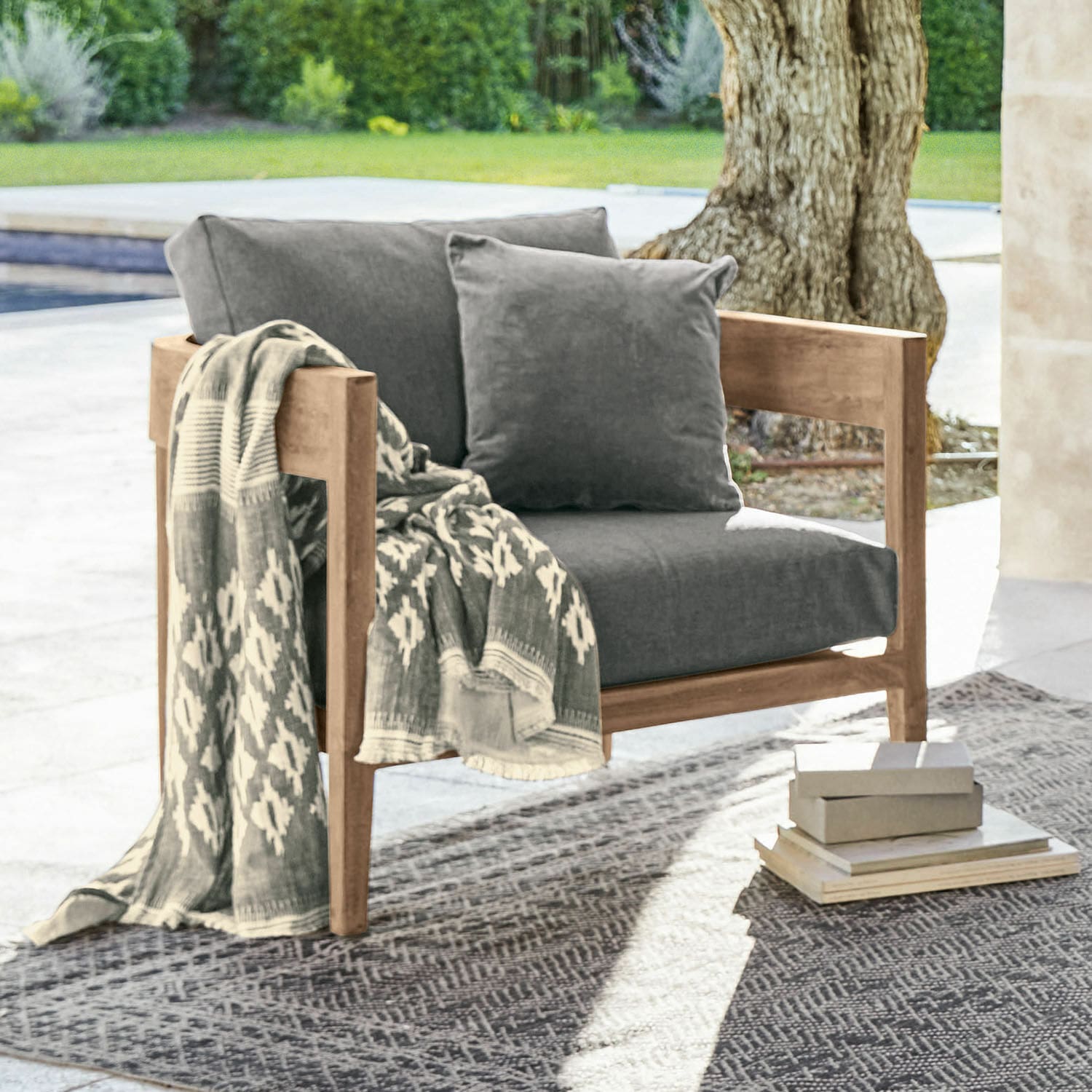Sessel Courtelevant grau/braun