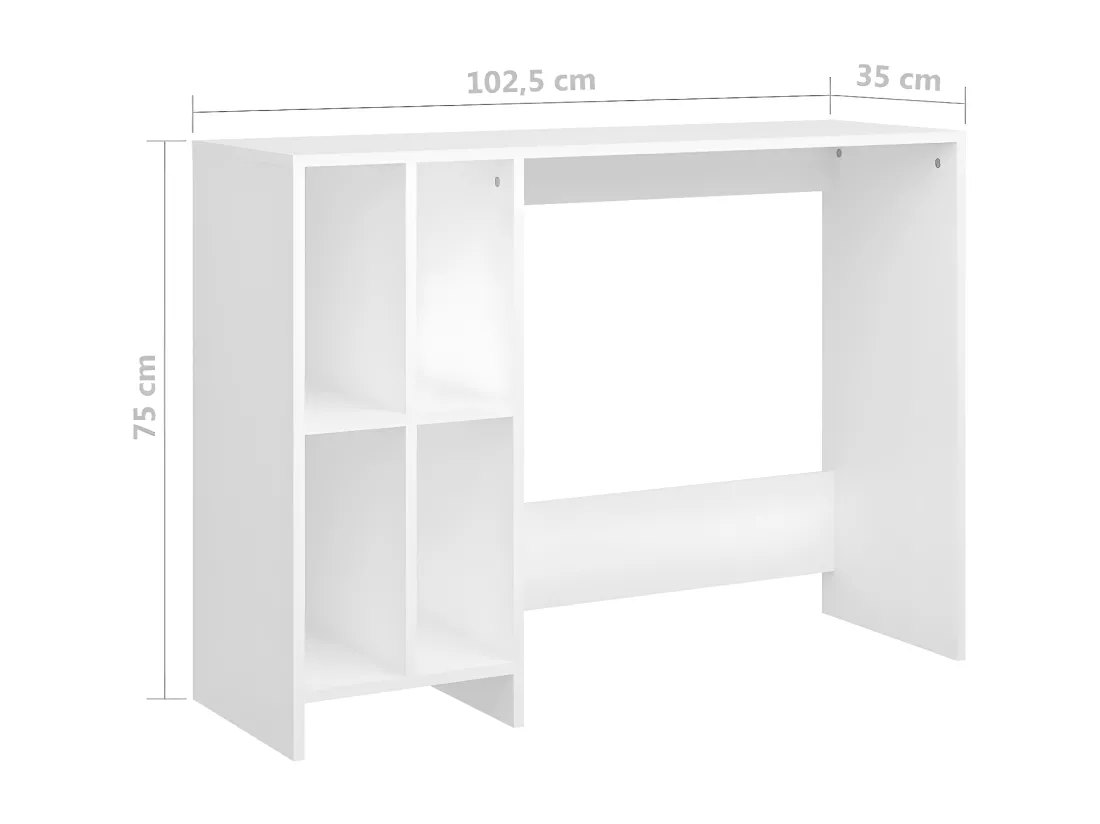 Bureau d'ordinateur portable Blanc 102,5x35x75 cm Aggloméré