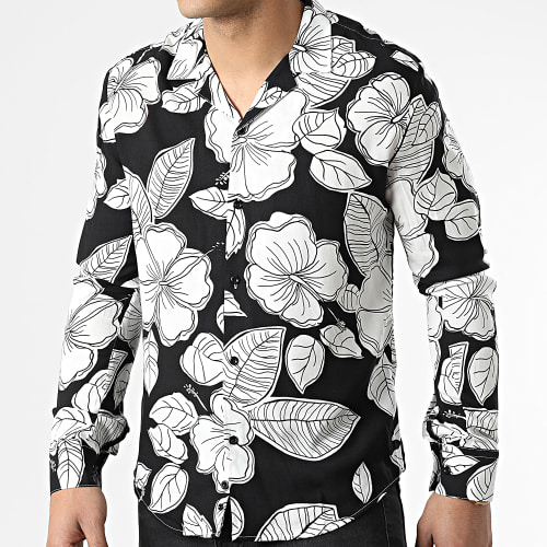 Chemise Manches Longues G-9032 Noir Blanc