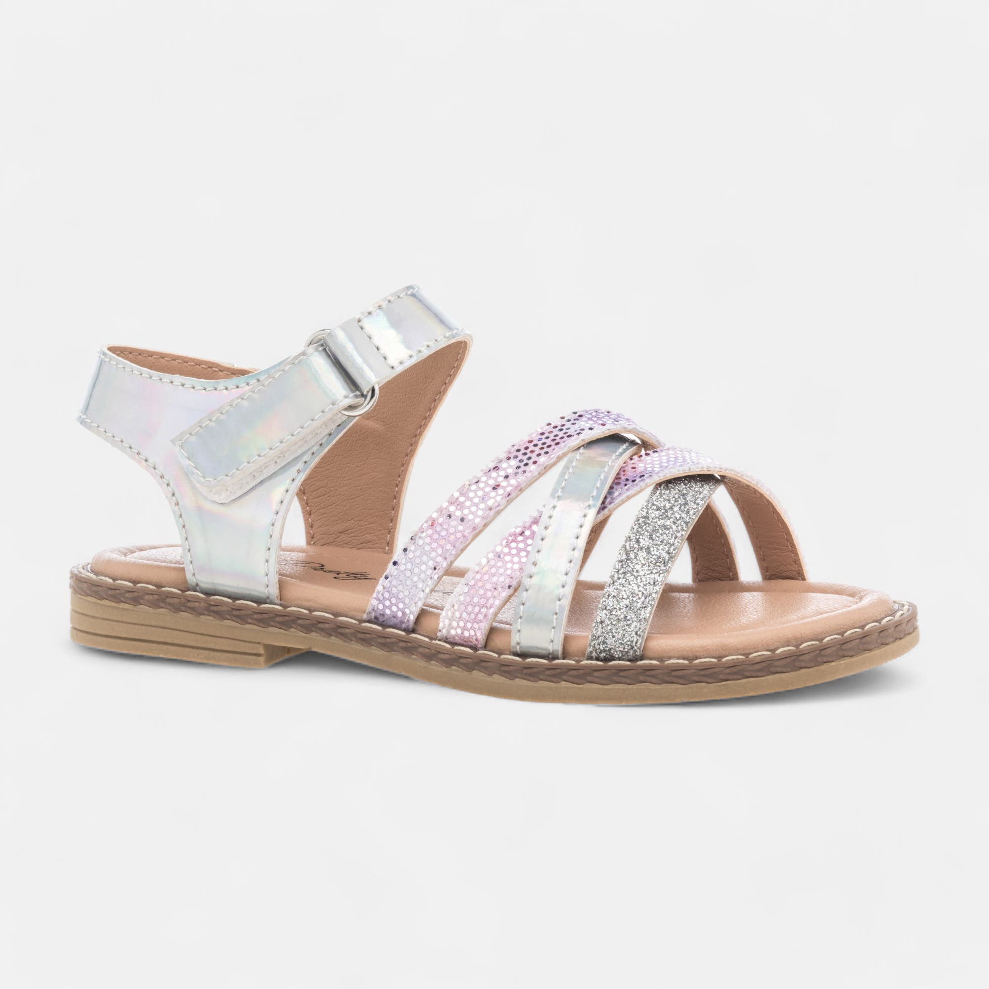 Baskets en toile Fille argent