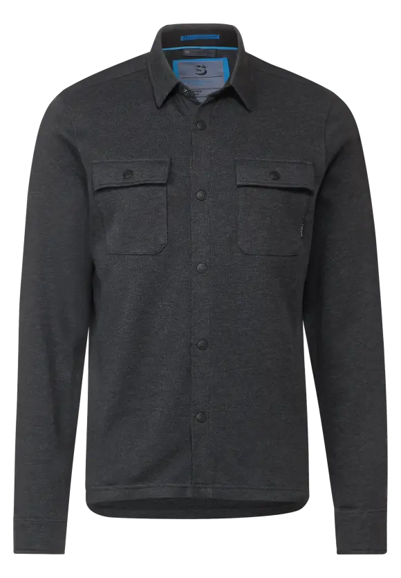 Overshirt in Melange Optik - anthra grey melange