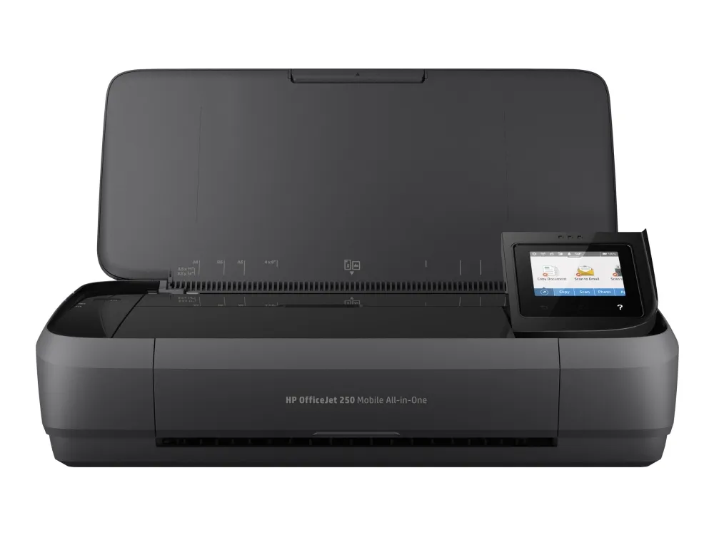 HP Officejet 250 Mobile All-in-One - Multifunktionsprinter - farve - blækprinter - Legal (216 x 356 mm) (original) - A4/Legal (medie) - op til 8 spm (kopiering) - op til 10 spm (udskriver) - 50 ark - USB 2.0, USB vært, Wi-Fi