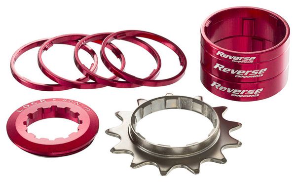Kit Single Speed Reverse Pignon 13 Dents Rouge