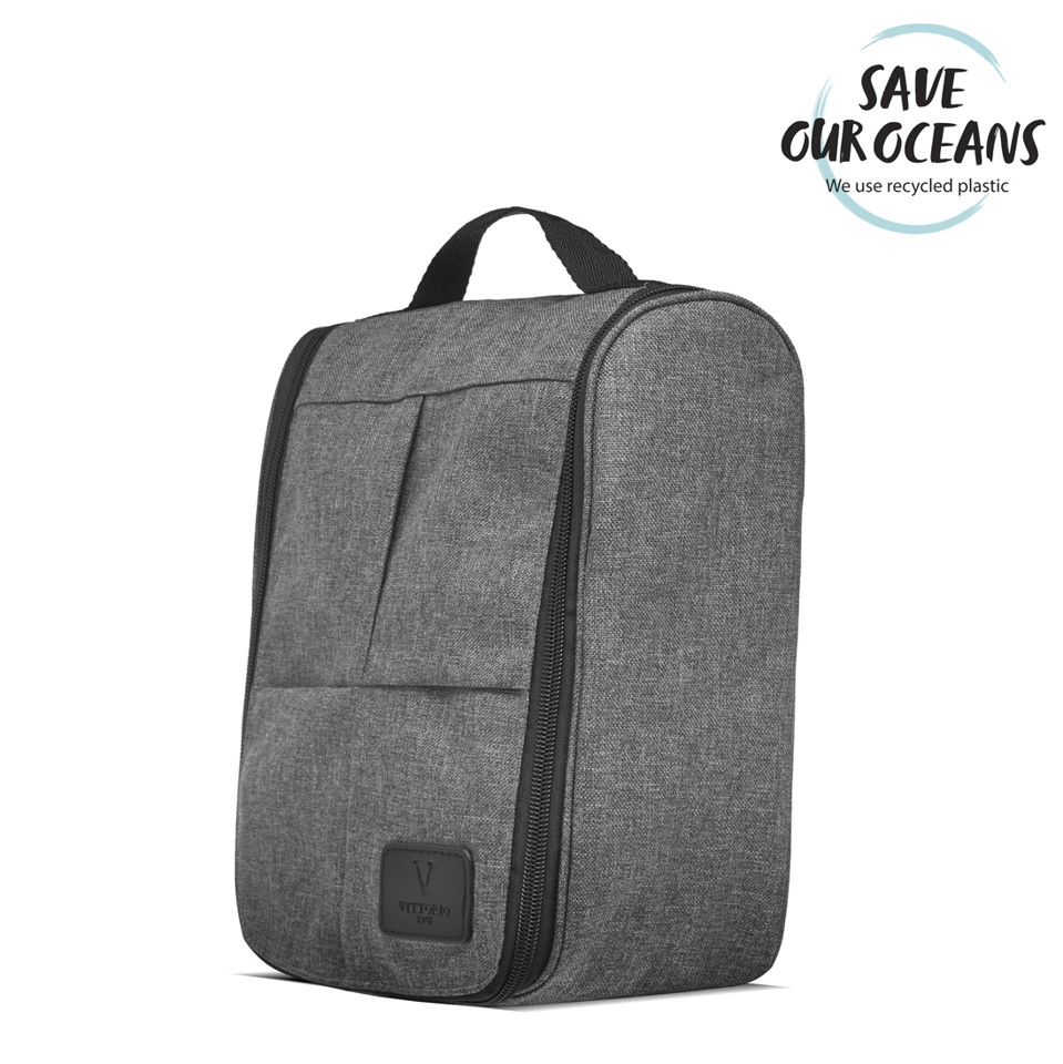 Vittorio - Hang-up Washbag in Grey - Toilettaske