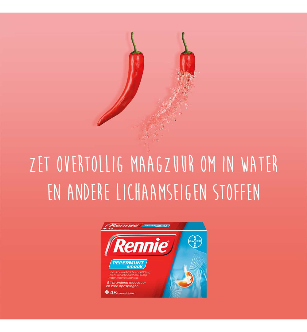 Rennie Pepermunt (48 kauwtabletten)