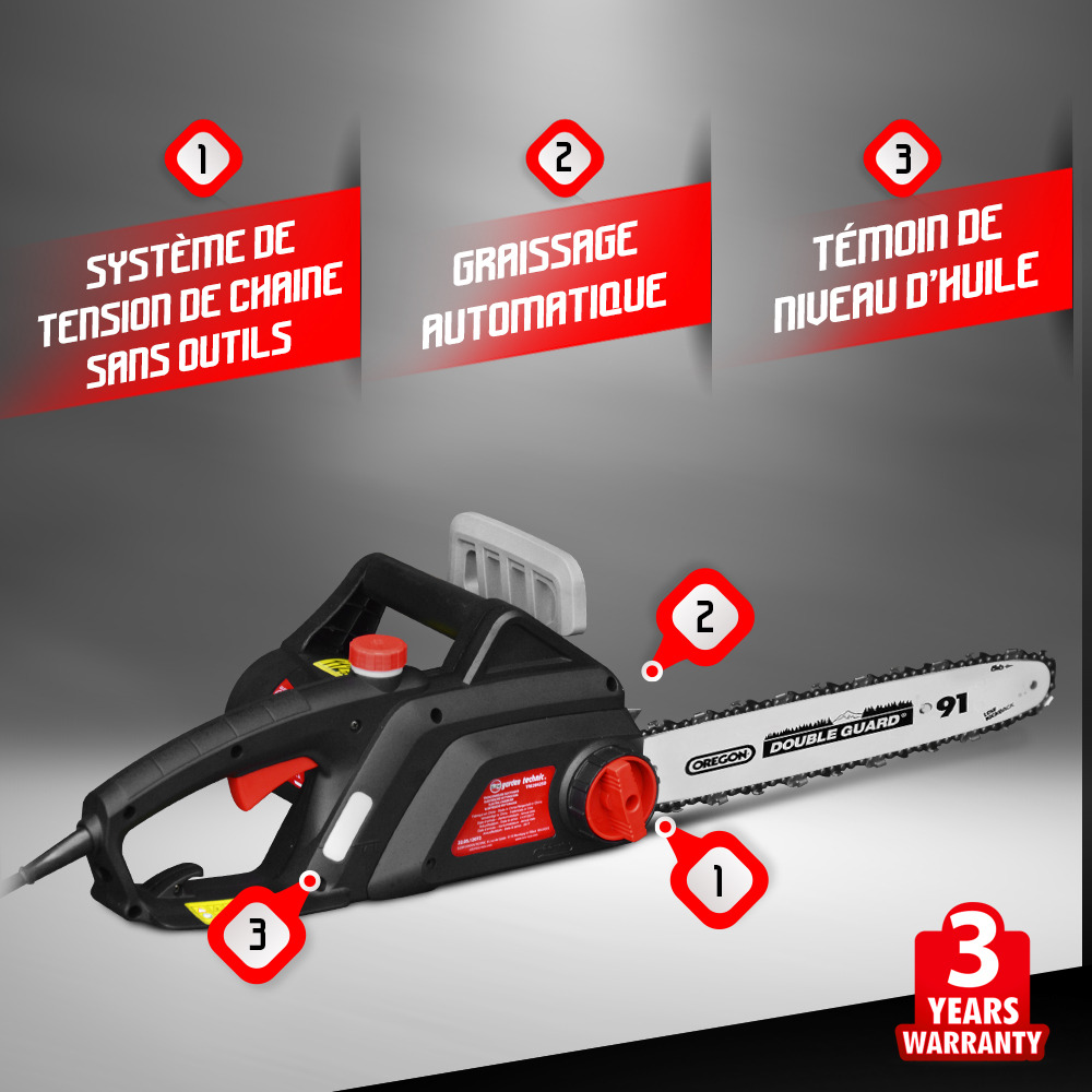 Tronçonneuse électrique 2000w guide 46cm oregon