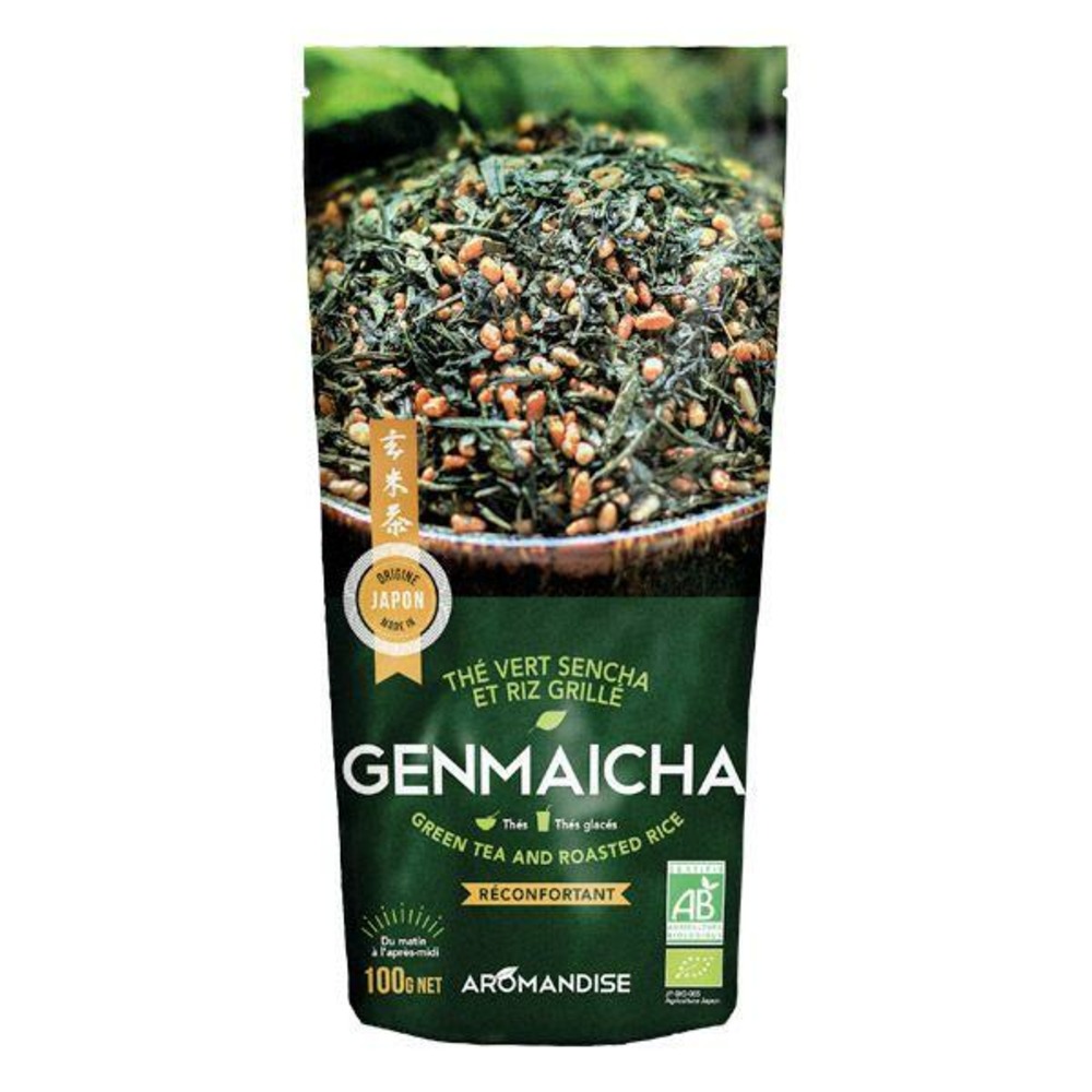 Thé vert bio japonais genmaicha - sencha & riz grillé - 100 g