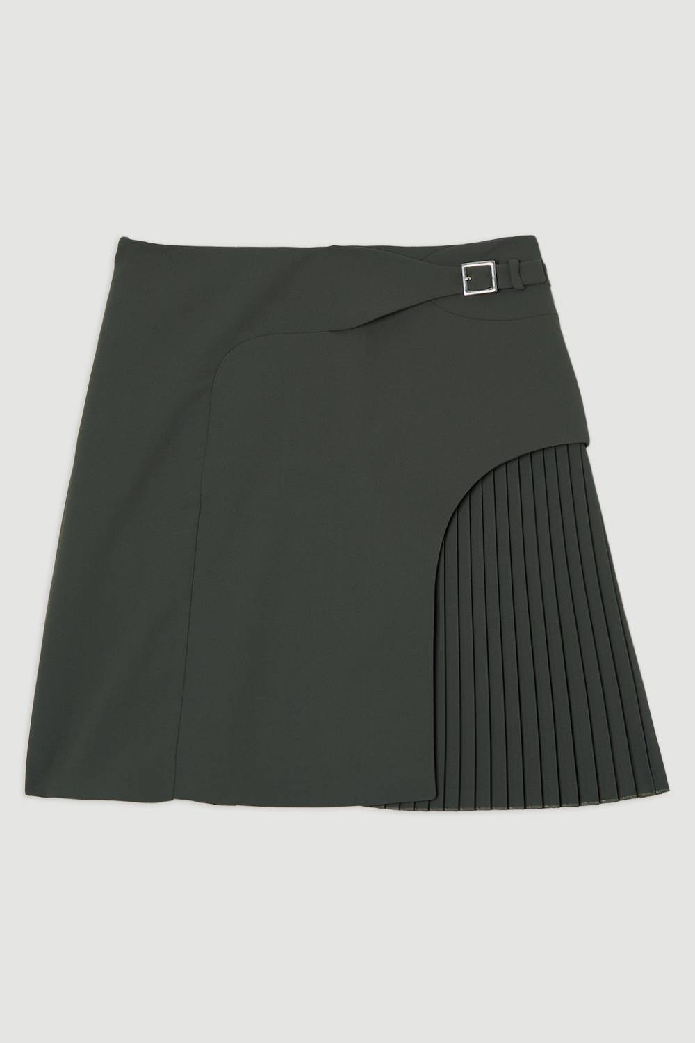KarenMillen Jupe Mini Plissée Ajustée avec Détail Boucle