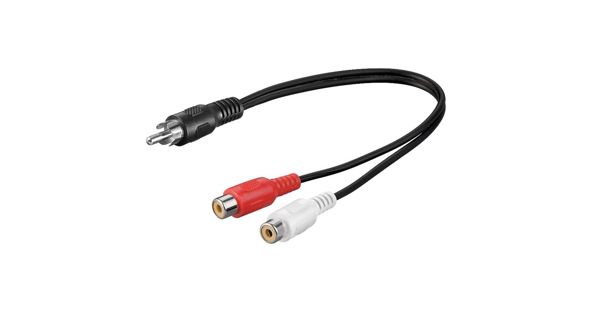 goobay1x Tulp > 2x Tulp Y-Kabel  (Zwart, 0,15 meter)