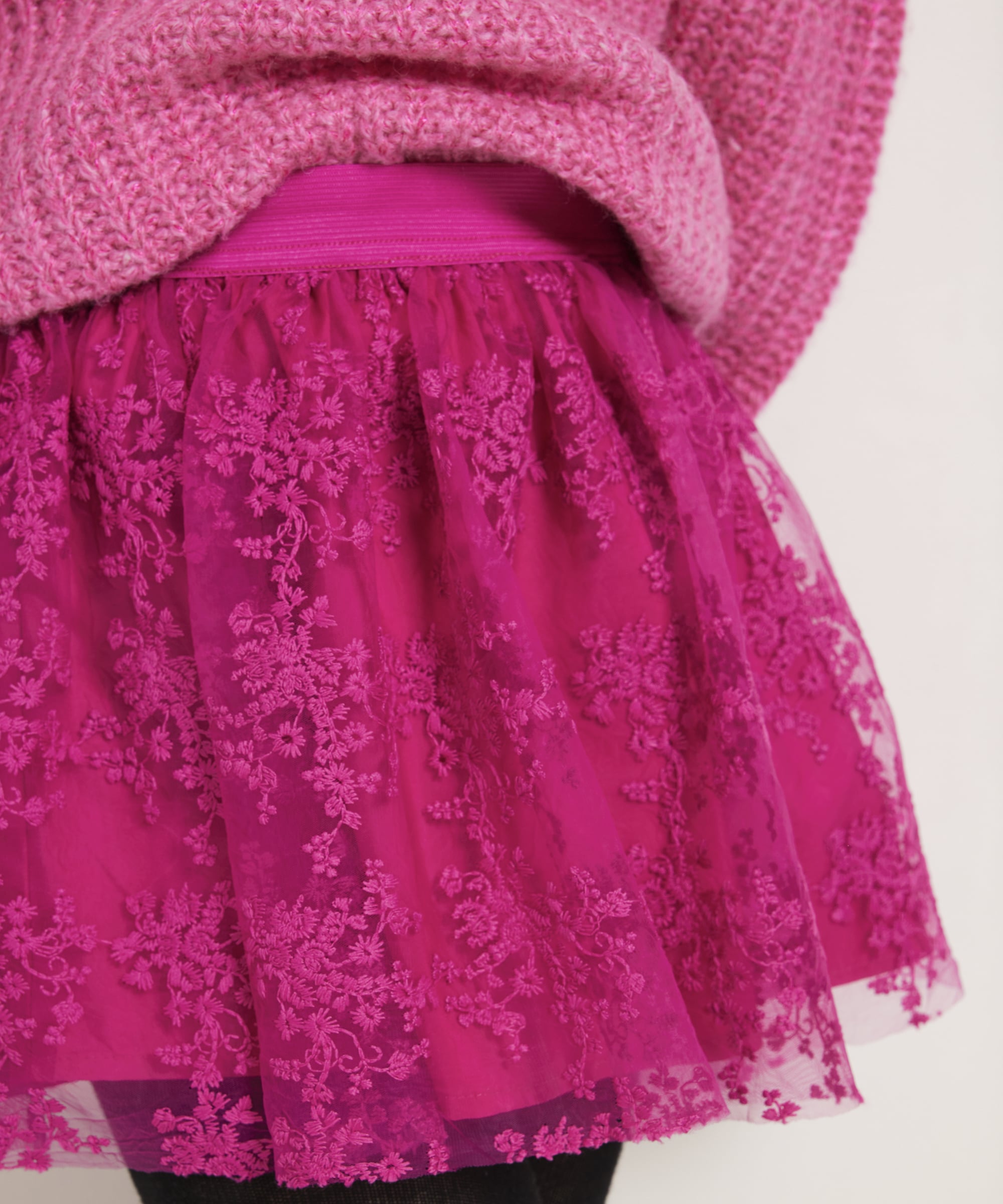 mesh rok met embroidery