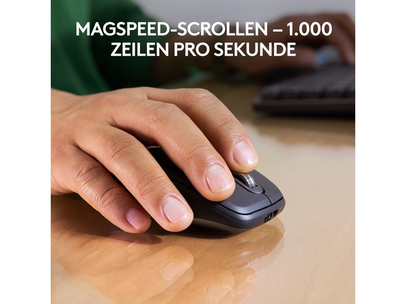 Logitech Mobile Maus MX Anywhere 3s for Business Graphite Kompakte kabellose Performance-Maus mit 8K DPI-Sensor