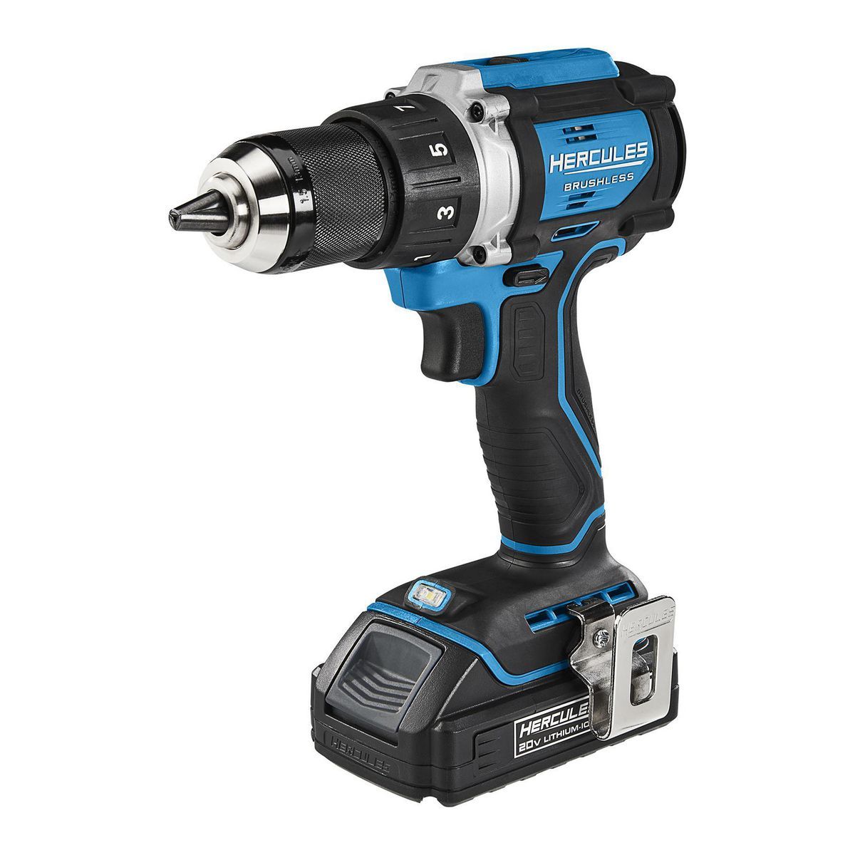 HERCULES20V Brushless Cordless 1/2 in. Drill/Driver Kit with Side Handle