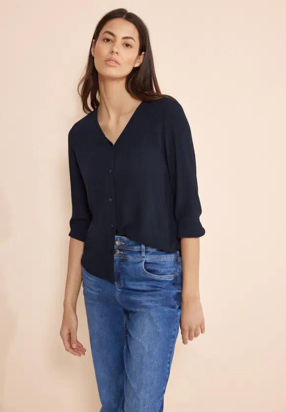 Materialmix Shirt - deep blue