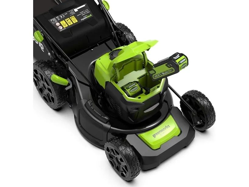 Greenworks GD40LM46SP, Skubbe plæneklipper, 750 m², 46 cm, 2,5 cm, 7 mm, 4 hjul
