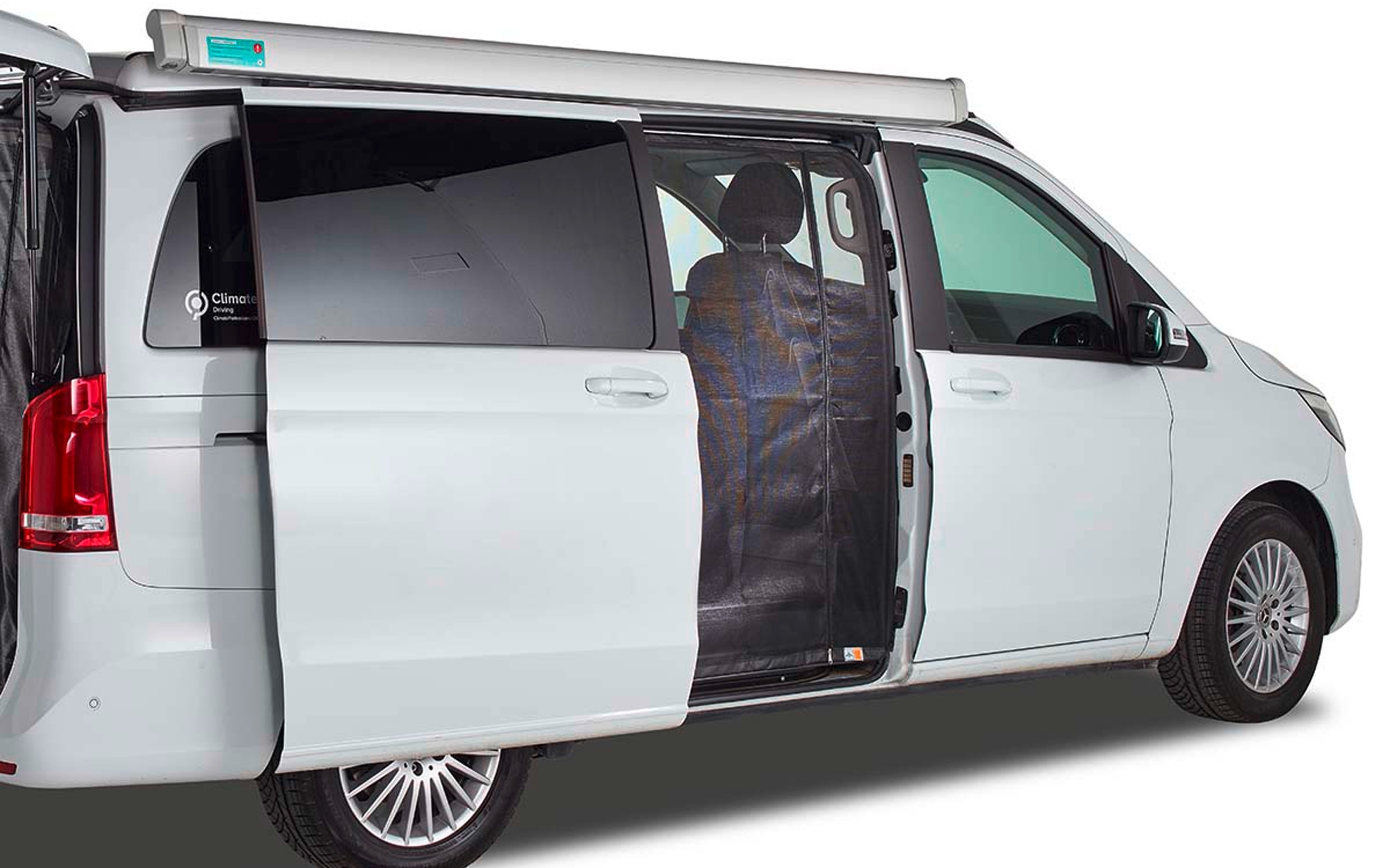 Mayr Planen VanQuito Moskitonetz MB V-Klasse 2014 / Vito / Marco Polo mit Magnet-Reißverschluss Schiebetür feinmaschig