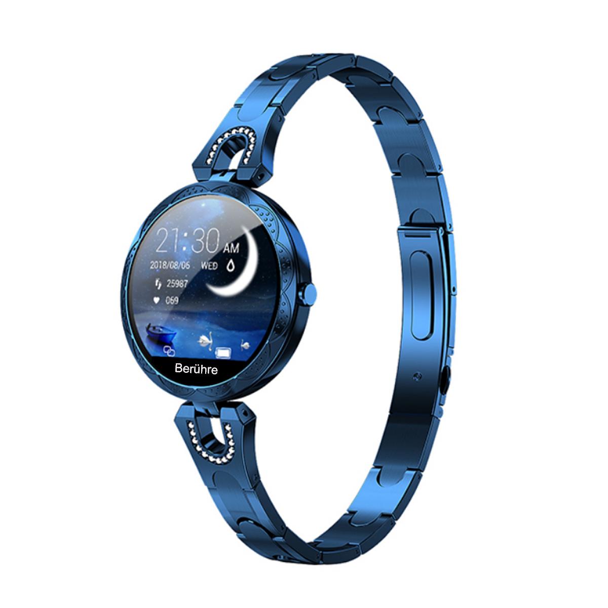 TPFNet Damen Smart Watch / Fitness Tracker IP67 - Edelstahl Armband - Android & IOS - Gold