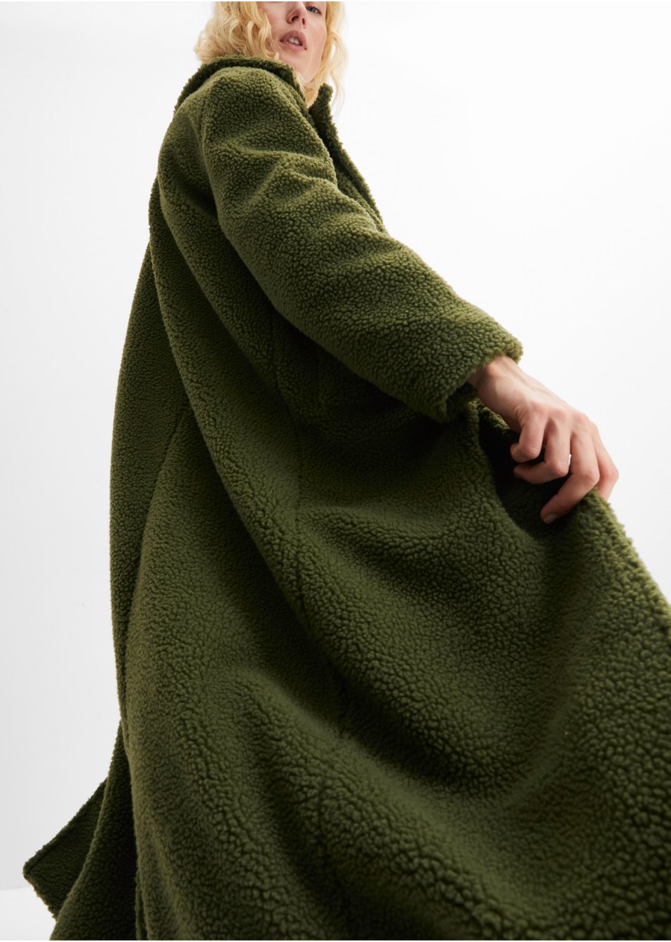 Manteau en maille peluche avec poches