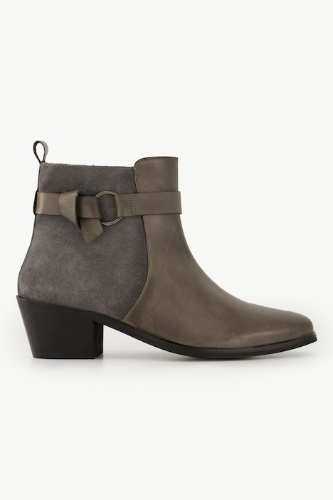 Leder-Stiefeletten, Ledermix, Wechselfußbett, Weite H