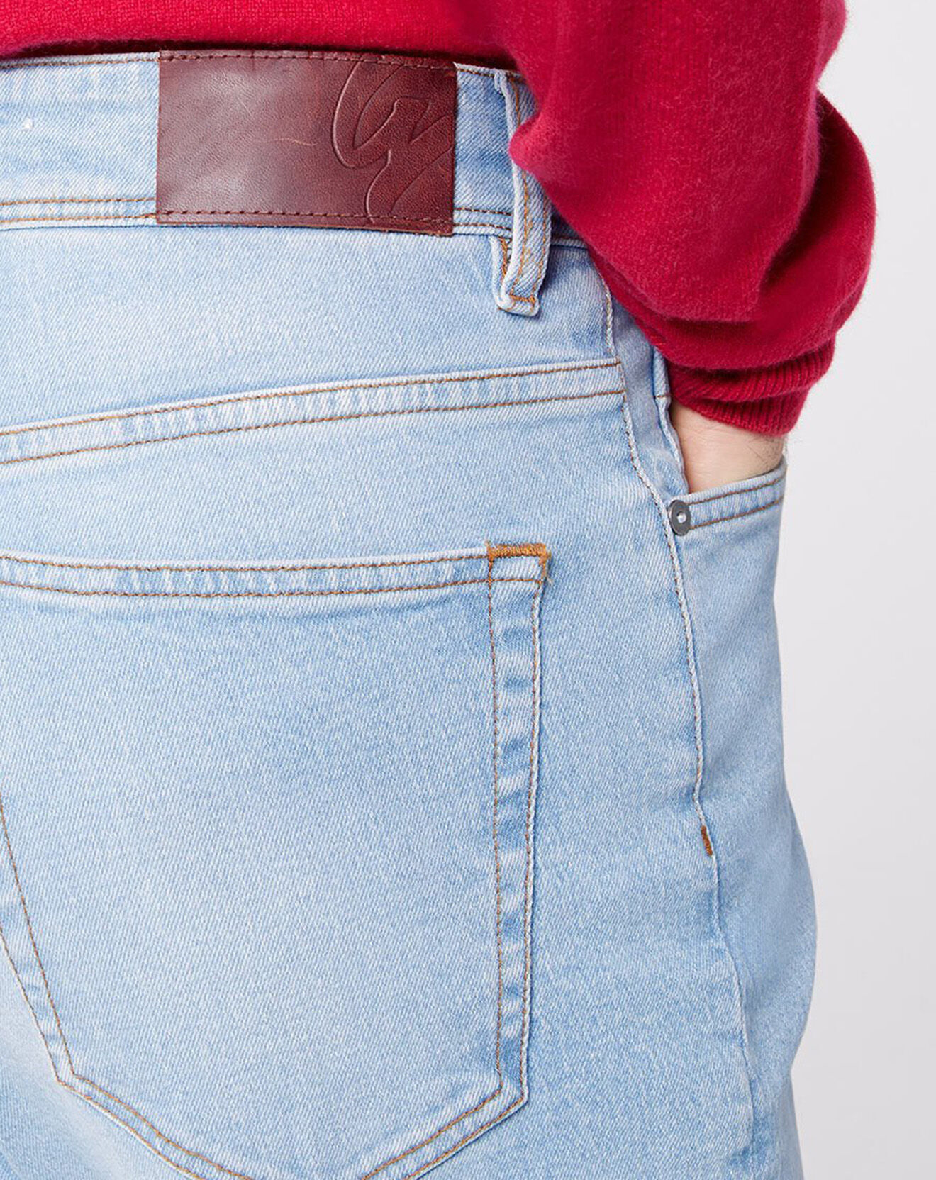 Galeries Lafayette Jean Regular Fit Mibleach Bleach bleu ciel