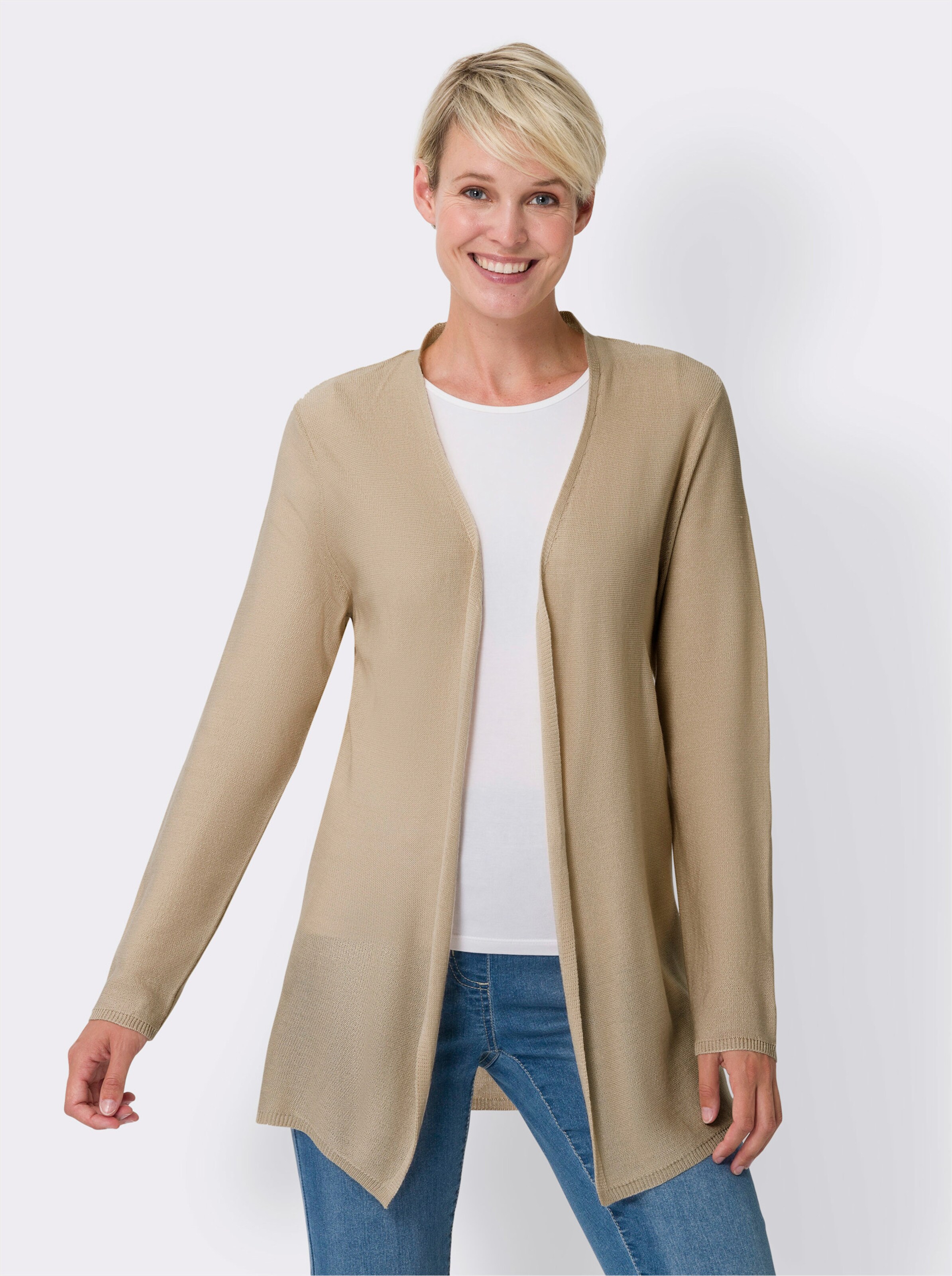 Long-Strickjacke