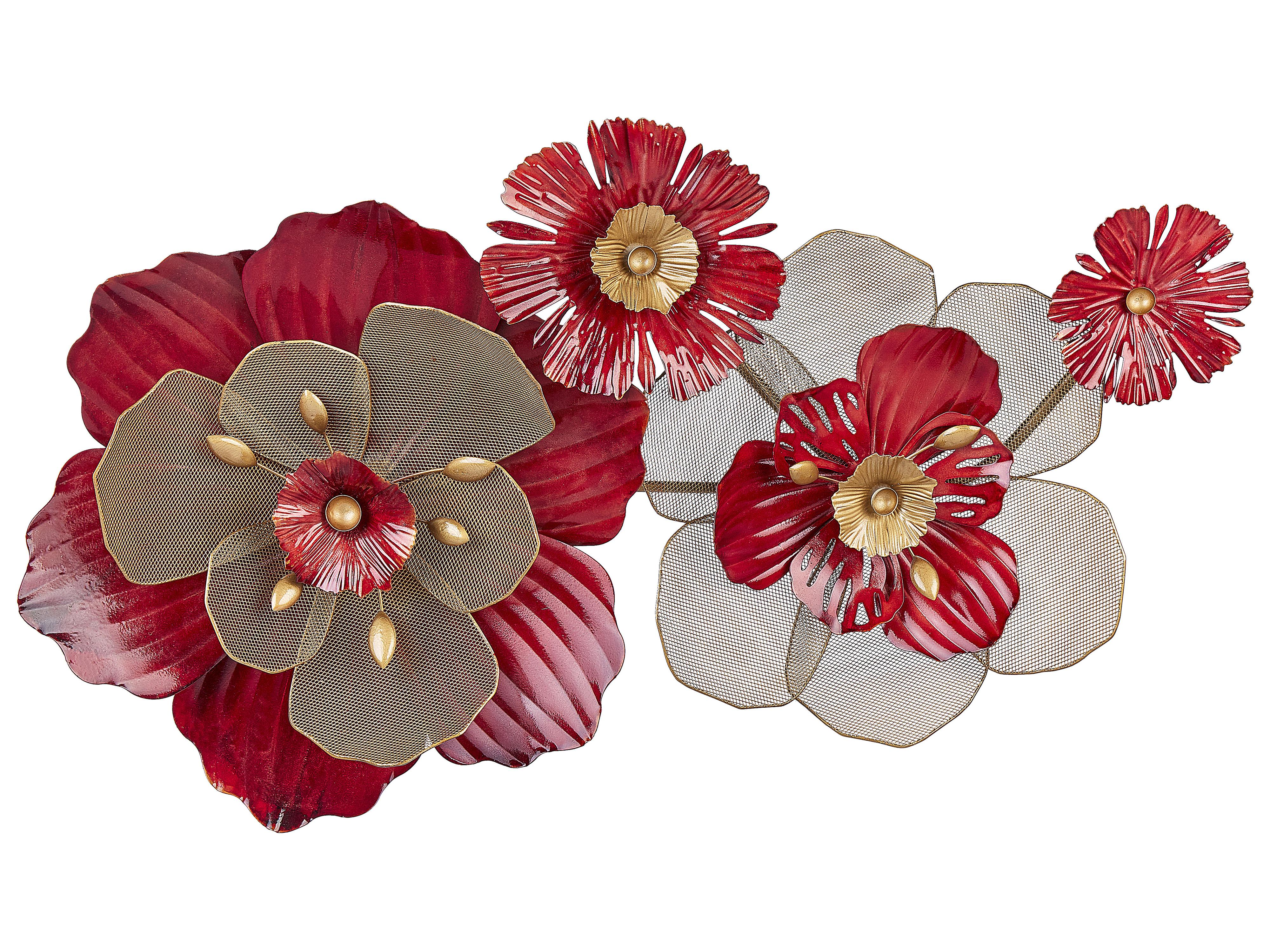 Wanddecoratie Bloem SCANDIUM Metaal 45 cm Rood