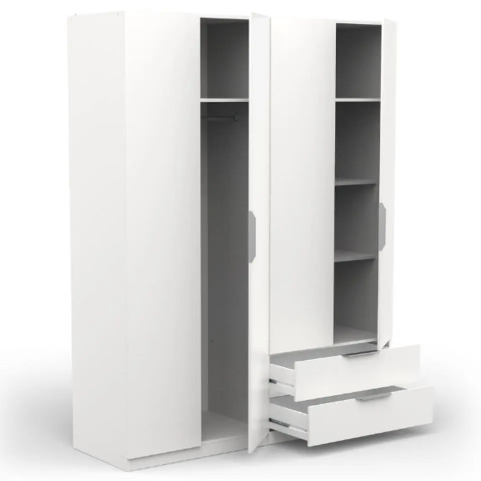 Kledingkast Spectre 157cm 4 deuren & 2 lades - mat wit