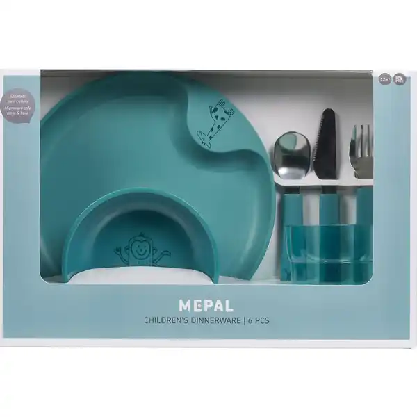 Kindergeschirrset Mio Deep Turquoise 6-teilig
