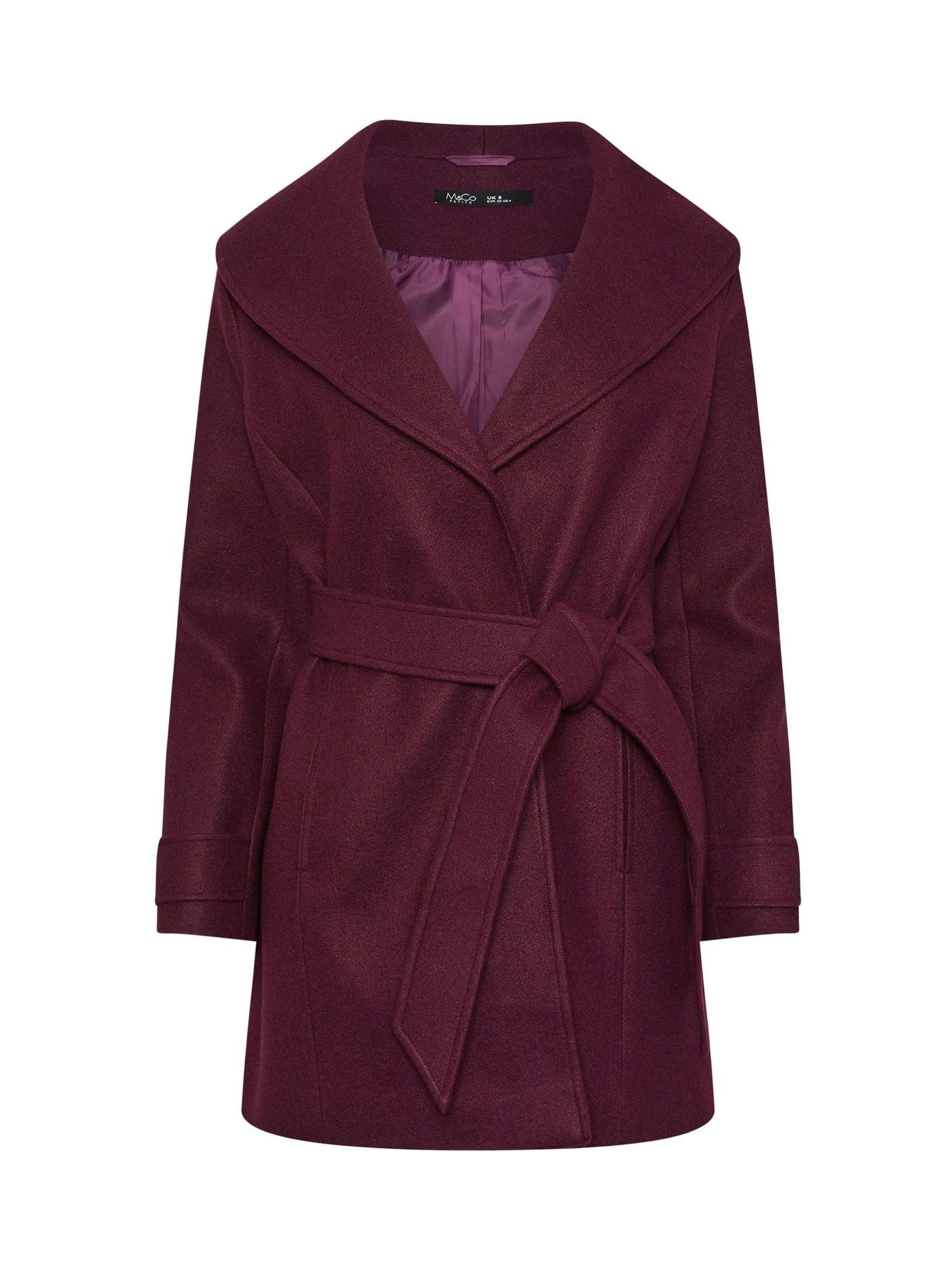 M&Co Petite Short Wrap Coat