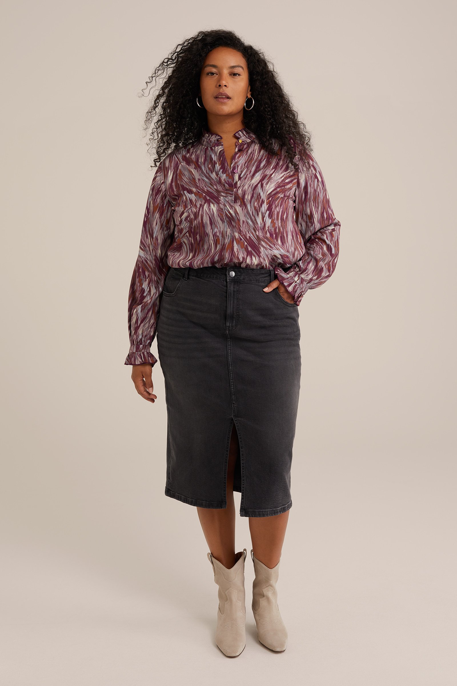 blouse met dessin - Curve WE Fashion Multikleur