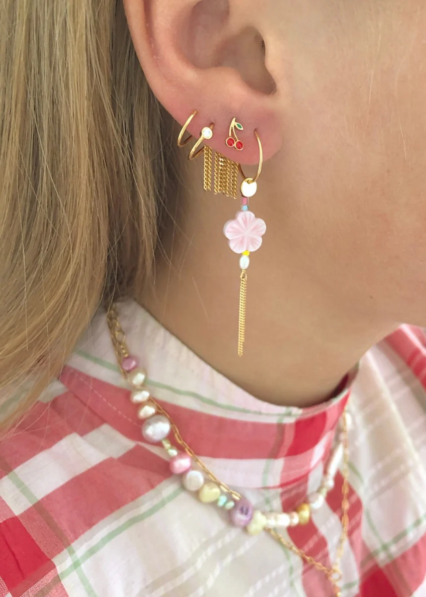 STINE A Jewelry  Petit cherry Ørering - Forgyldt
