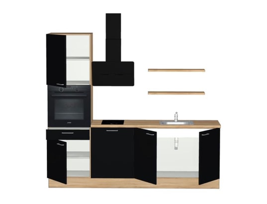 CONCEPT1 - Pack Cuisine ASTUCIO 2 NOIR MAT - 240CM