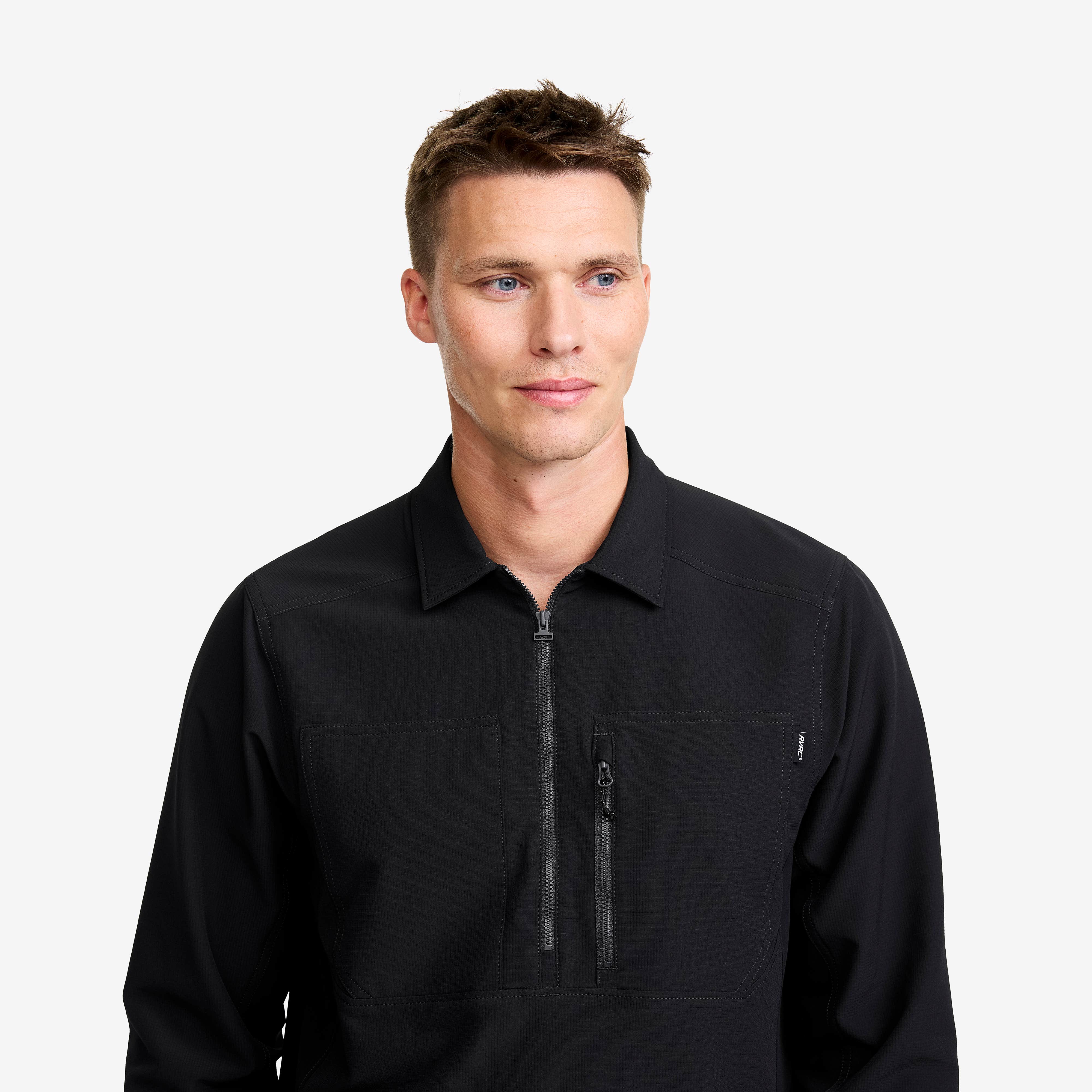 Ridge Half-zip Stretch Shirt Herre Black