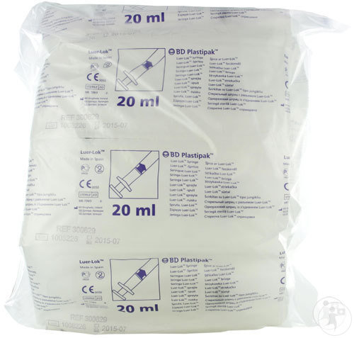 BD Plastipak Seringue Luer-Lock 20ml Pièces 10 (300629)