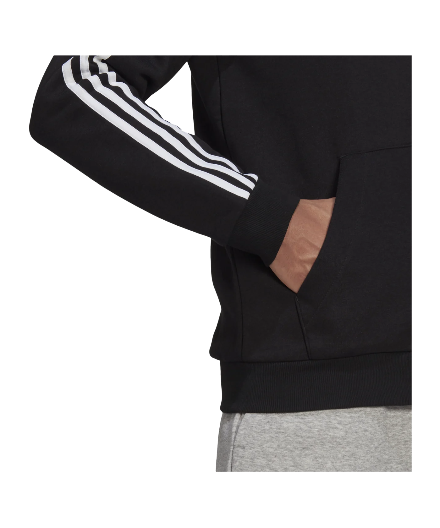 adidas Essentials Kapuzenjacke Schwarz Weiss