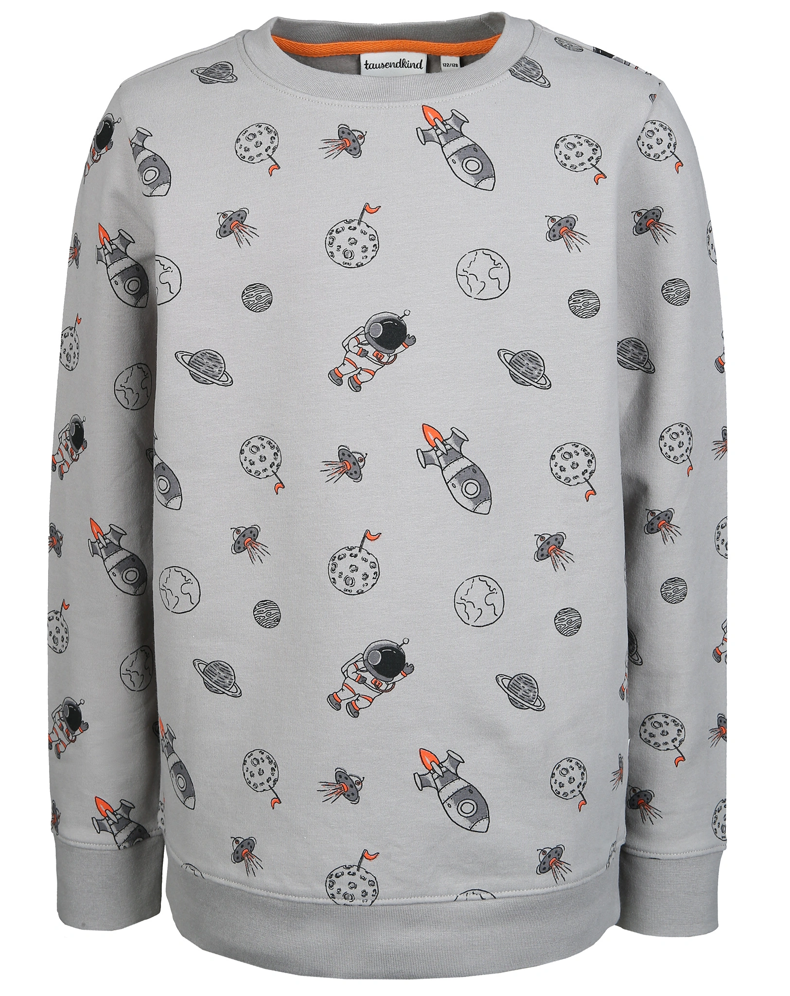 Sweatshirt WELTALL gemustert in grau