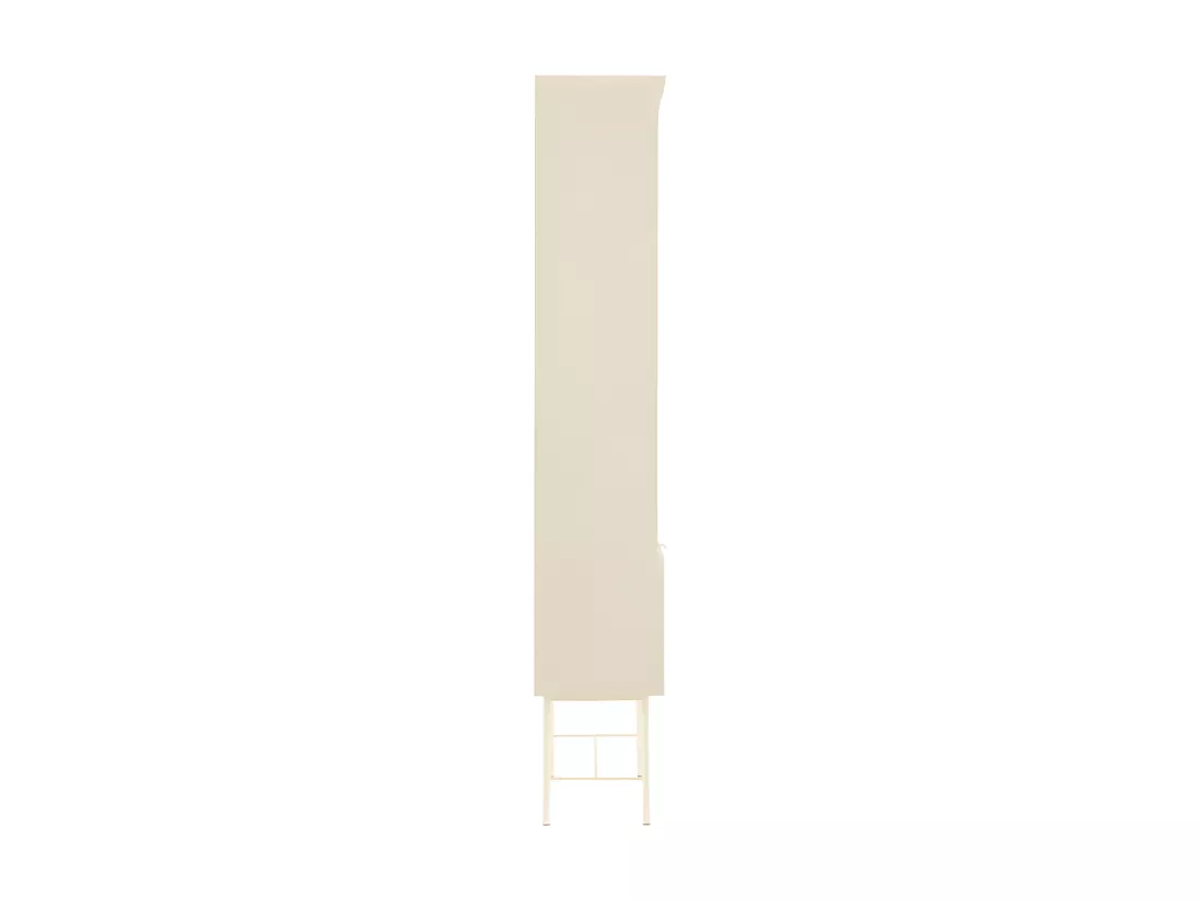 Molly - Bibliothèque 4 niches, 2 portes en bois et métal H200cm - Crème